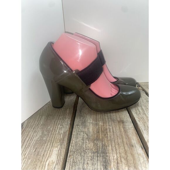 Cole Haan Patent Leather Mary Jane Pumps Women’s Size 9 Black Bow Strap High Hee - Picture 3 of 8